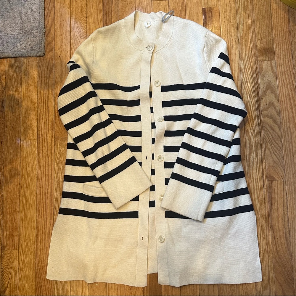 Arket Striped Cotton Cardigan, size M